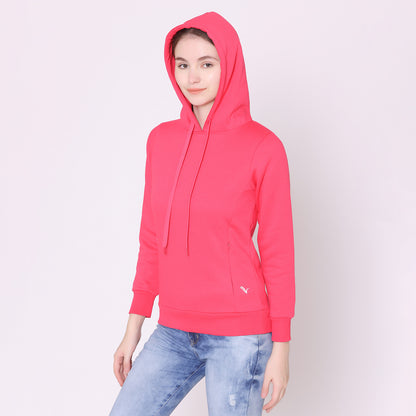 Ladies Hoodie Jacket - Bright Rose