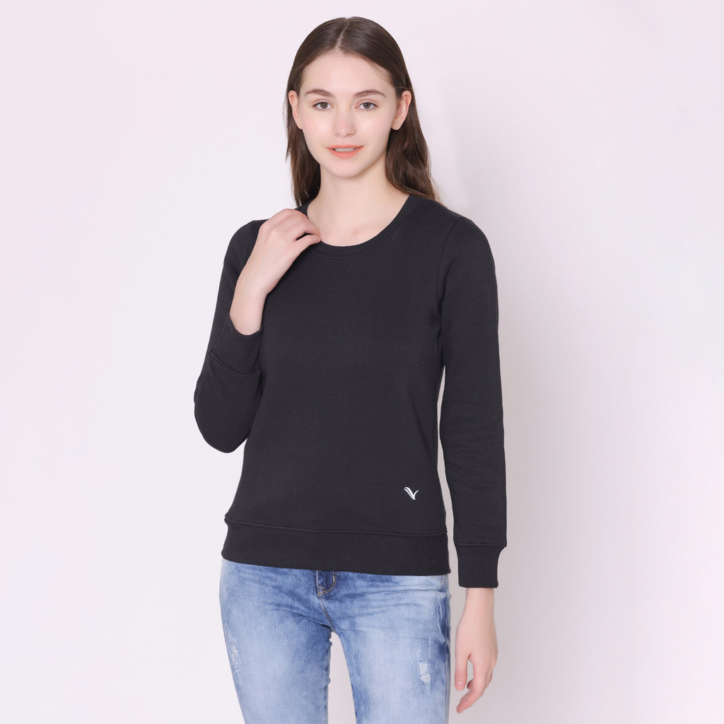 Black Color Sweatshirt For Ladies