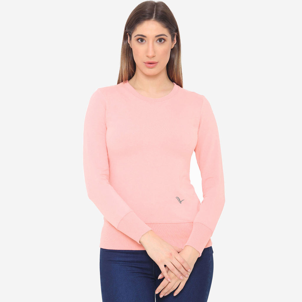 Women's Plain Round Neck Full Sleeve Sweatshirt