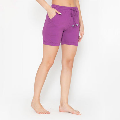 Ladies Plain Knitted Shorts 
