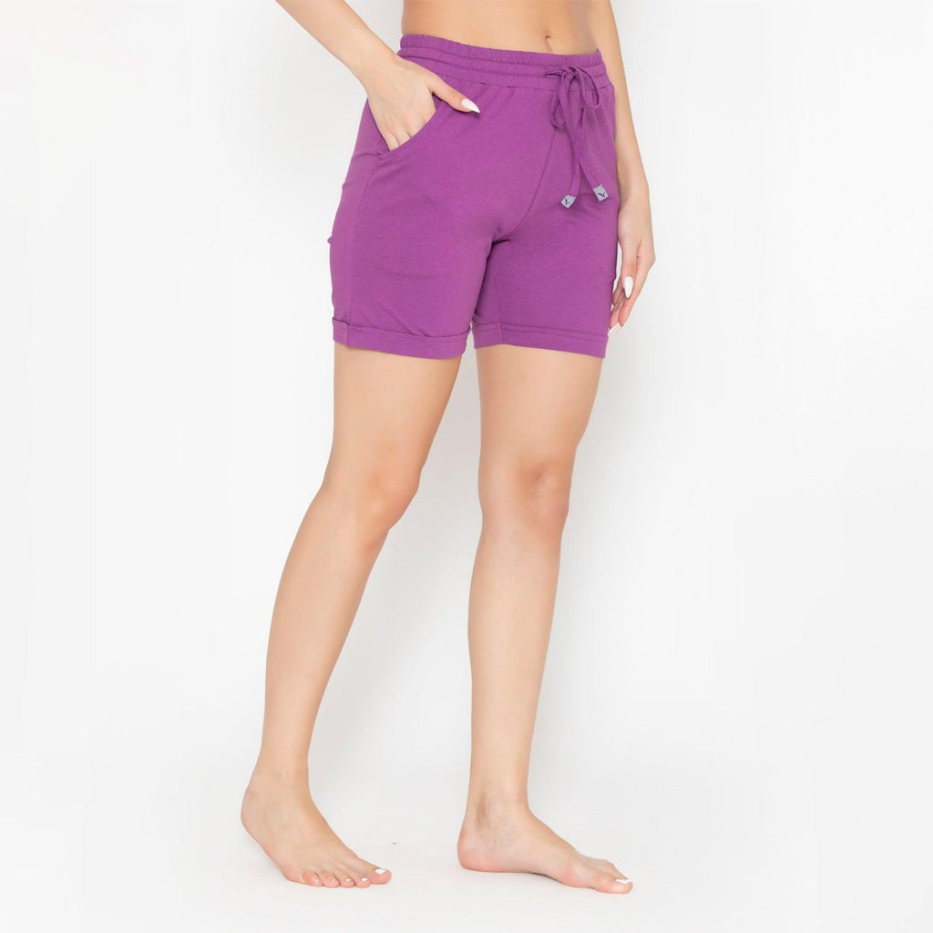 Ladies Plain Knitted Shorts 