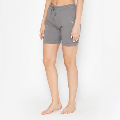 Cotton Shorts For Women - Charcoal Grey