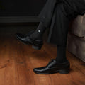 Cosmic Ribbed Formal Socks - Black