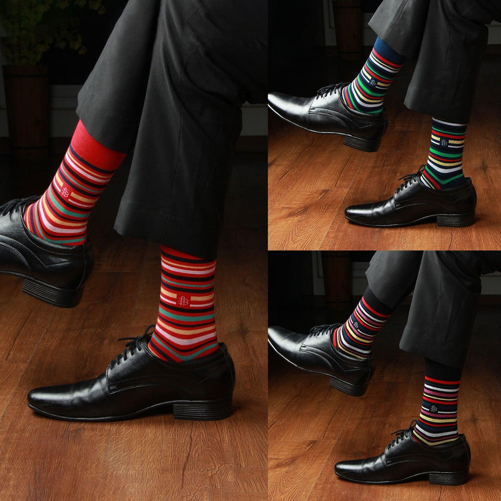 Men Designer Signature Socks - Pack Of 3