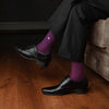 Cosmic Ribbed Formal Socks - Dark Purple 