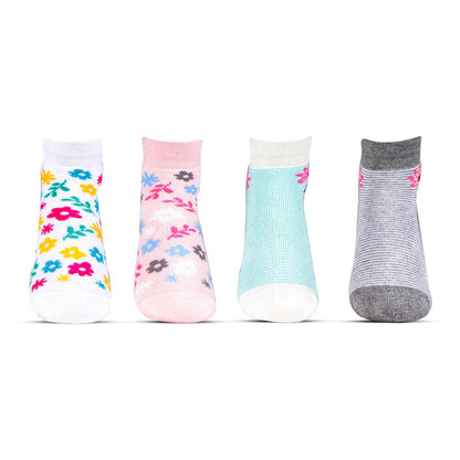 Fashion Socks With Floral prints -Pack Of 4