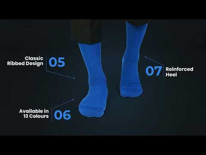 Cosmic Ribbed Formal Socks - Black