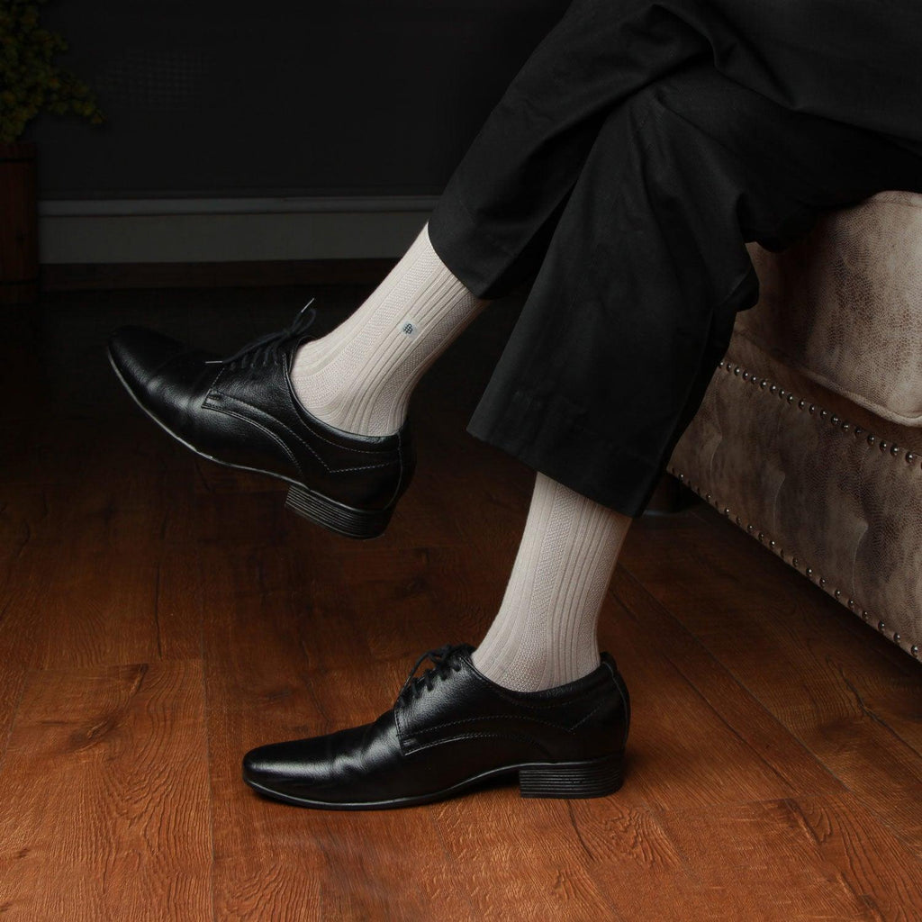 Cosmic Ribbed Formal Socks - Grey