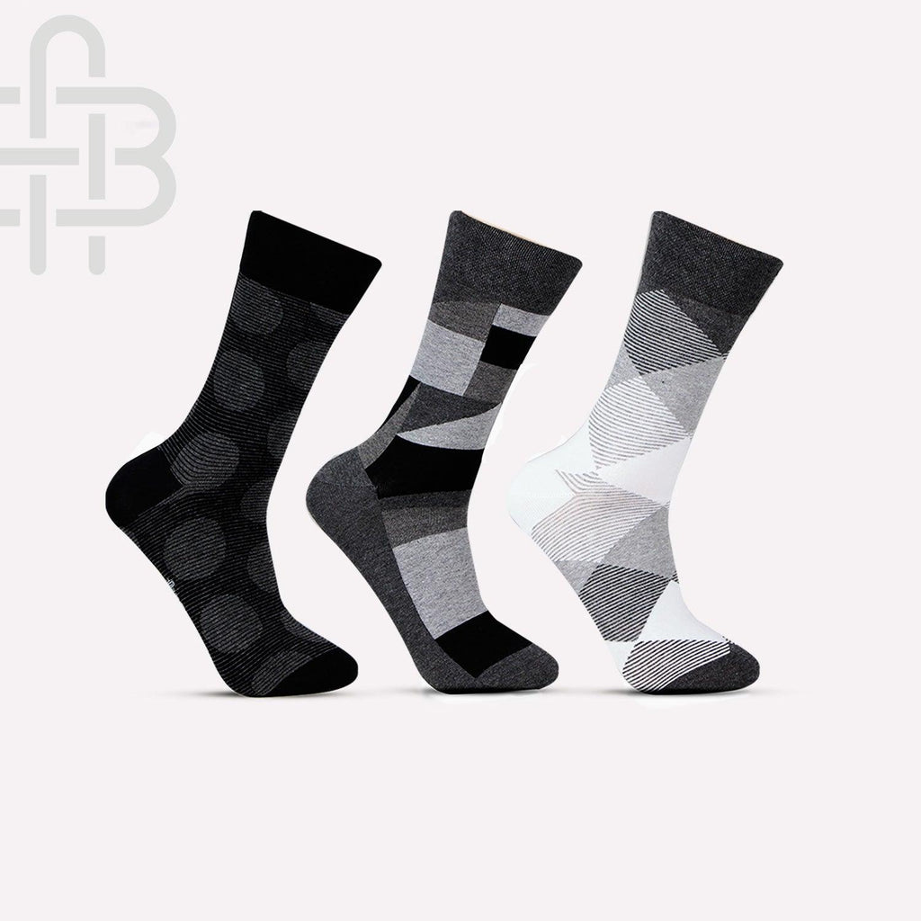 Men Formal Full Length Business/ Office Socks - Pack Of 3